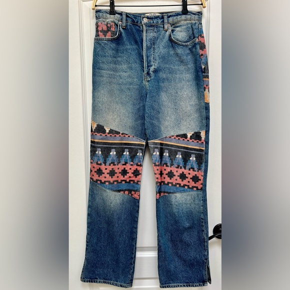 Free People Rocky Mountain Patchwork Unique Jeans Women’s Size 28 - Picture 2 of 15